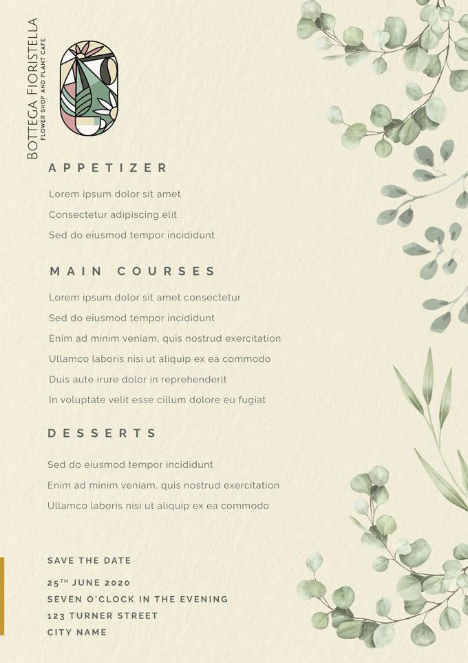 Bottega Fioristella Menu
